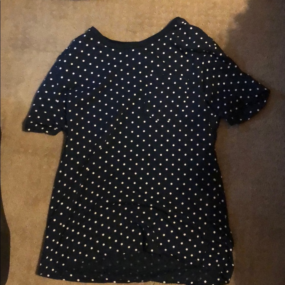 Navy Blue with White Polka Dot pocket tee